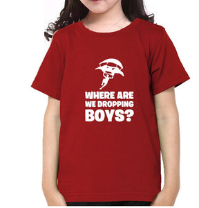 PUBG Where Are We Dropping Boys Half Sleeves T-Shirt For Girls -KidsFashionVilla
