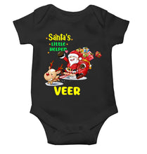 Load image into Gallery viewer, Customized Name Santas Little Helper Christmas Rompers for Baby Boy- KidsFashionVilla

