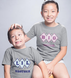 Big Sister Lil Brother-Sister Kid Half Sleeves T-Shirts -KidsFashionVilla