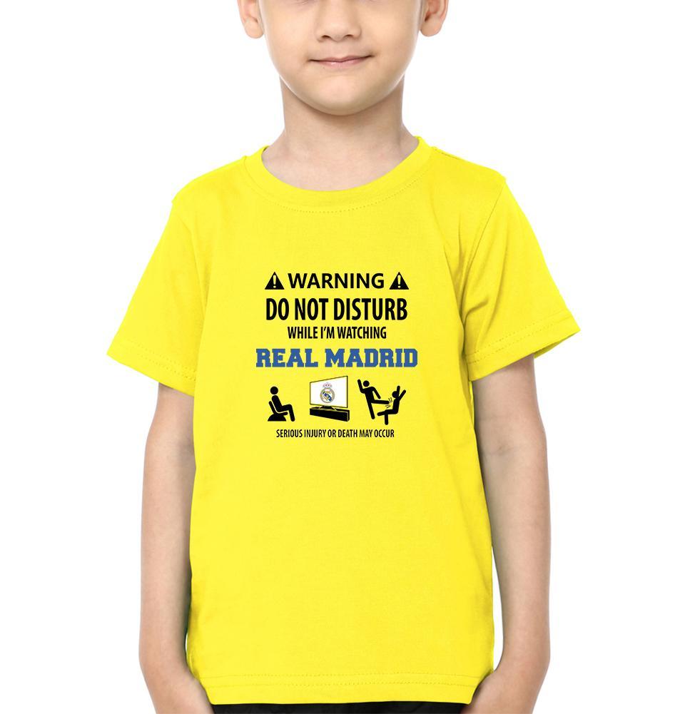 Warning Real Madrid Half Sleeves T-Shirt for Boy-KidsFashionVilla