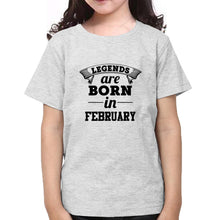 Load image into Gallery viewer, Legends are Born in February Half Sleeves T-Shirt For Girls -KidsFashionVilla
