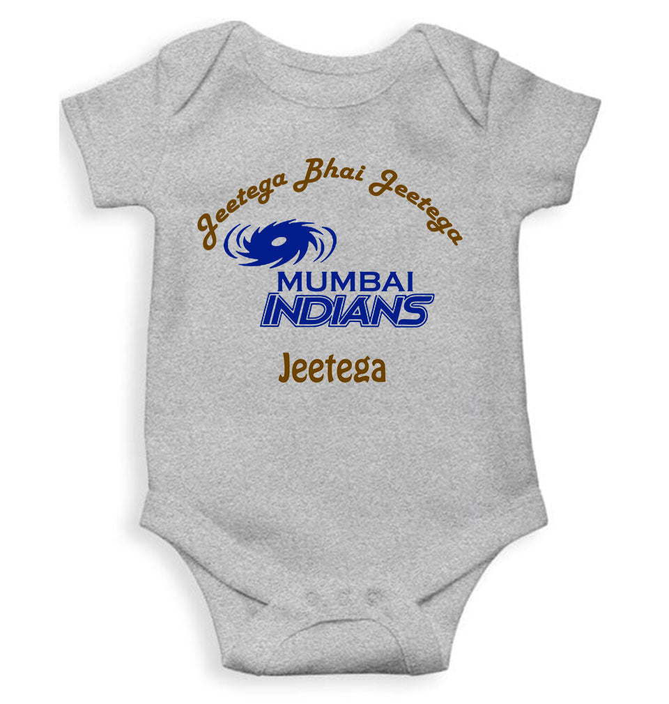 IPL Mumbai Indians Jeetega Bhai Jeetega MI Jeetega Rompers for Baby Girl- KidsFashionVilla