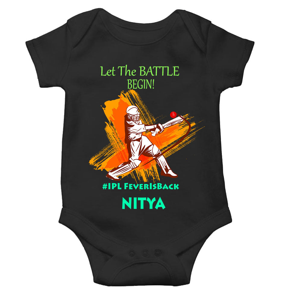 Custom Name IPL Fever Rompers for Baby Girl- KidsFashionVilla