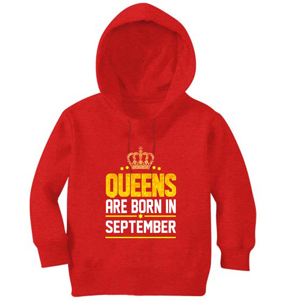 Queens Are Born In September Girl Hoodies-KidsFashionVilla