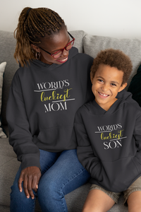 Luckiest Son Mother And Son Black Matching Hoodies- KidsFashionVilla