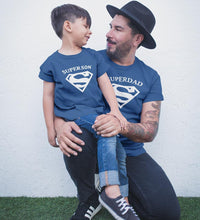 Load image into Gallery viewer, Super Dad Super Son Father and Son Matching T-Shirt- KidsFashionVilla
