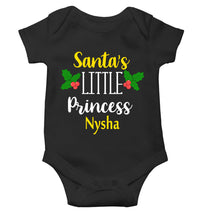 Load image into Gallery viewer, Customized Name Santas Little Princess Christmas Rompers for Baby Girl- KidsFashionVilla

