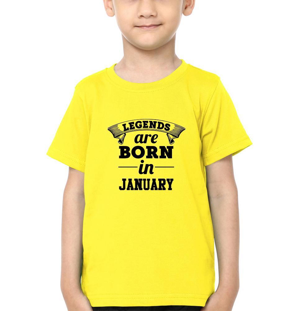 Legends are Born in January Half Sleeves T-Shirt for Boy-KidsFashionVilla