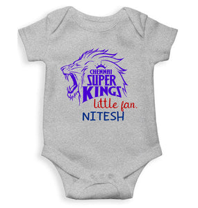 Custom Name IPL CSK Chennai Super Kings Little Fan Rompers for Baby Boy- KidsFashionVilla