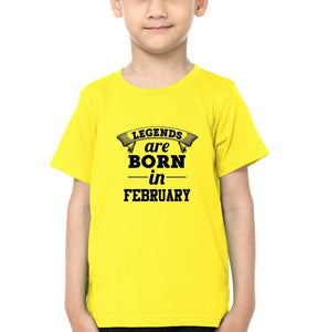 Legends are Born in February Half Sleeves T-Shirt for Boy-KidsFashionVilla