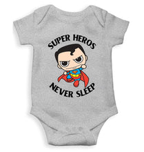 Load image into Gallery viewer, Super Heros Never Sleeps Rompers for Baby Boy- KidsFashionVilla
