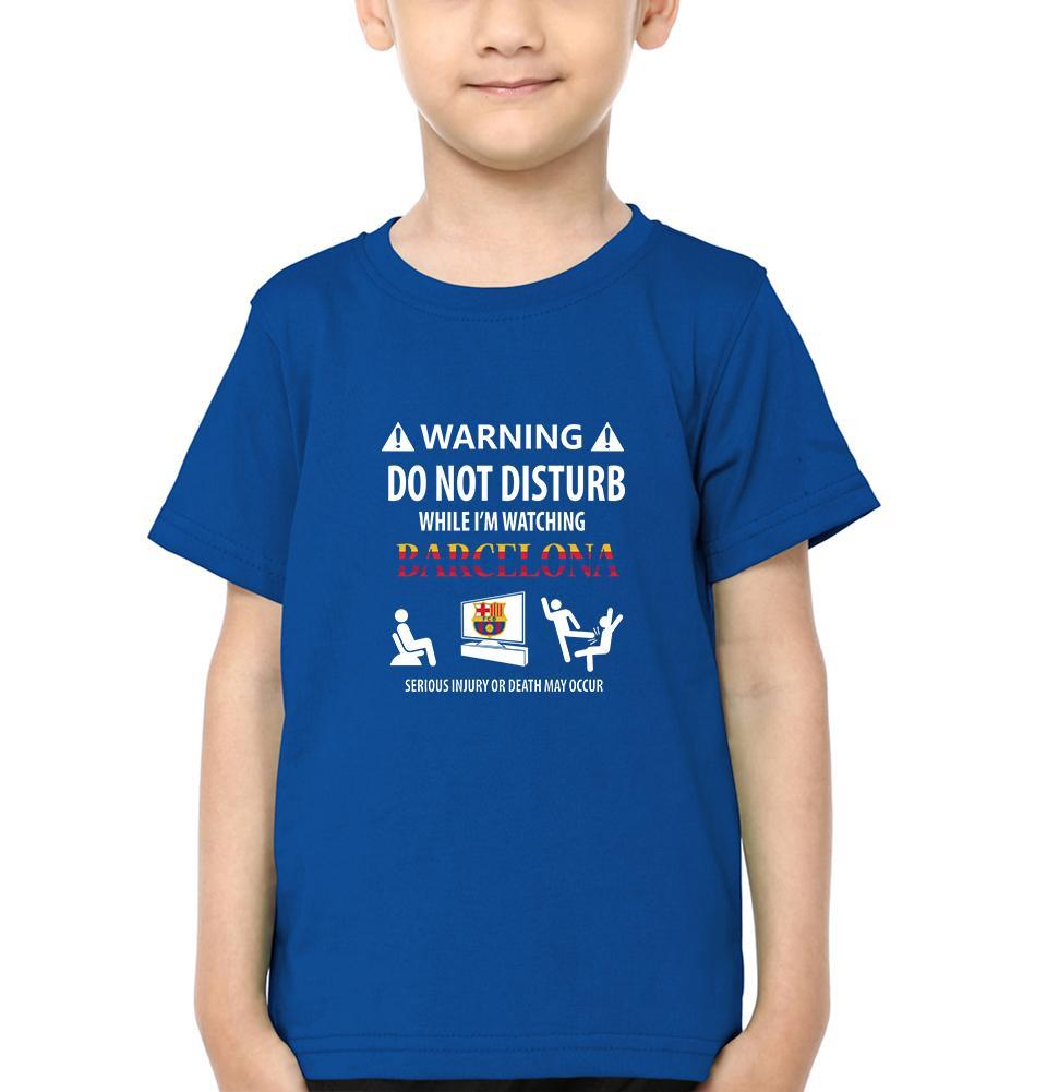Warning FCB Half Sleeves T-Shirt for Boy-KidsFashionVilla