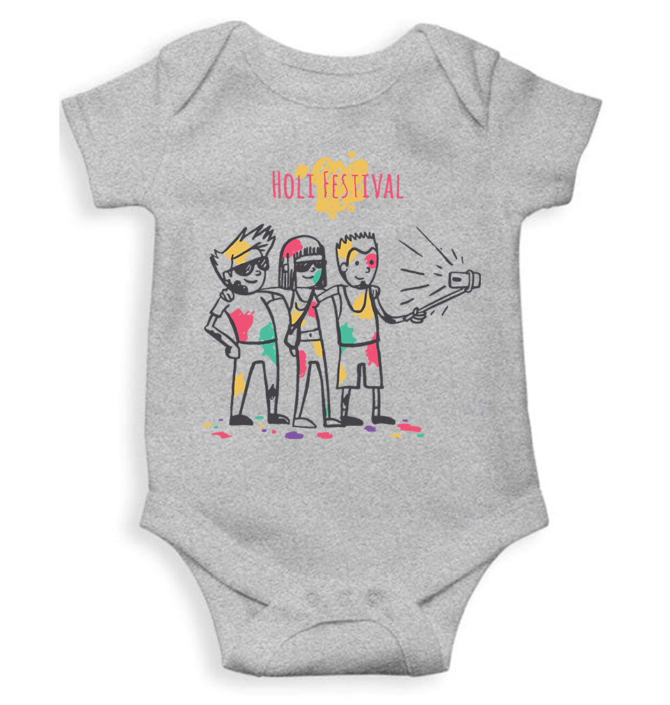 Friends Selfie Holi Rompers for Baby Boy - KidsFashionVilla