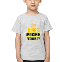 Load image into Gallery viewer, Kings Are Born In February Half Sleeves T-Shirt for Boy-KidsFashionVilla

