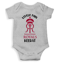 Load image into Gallery viewer, Custom Name IPL RR Rajasthan Royals Little Fan Rompers for Baby Girl- KidsFashionVilla
