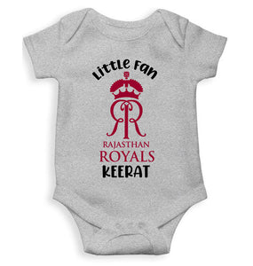 Custom Name IPL RR Rajasthan Royals Little Fan Rompers for Baby Girl- KidsFashionVilla