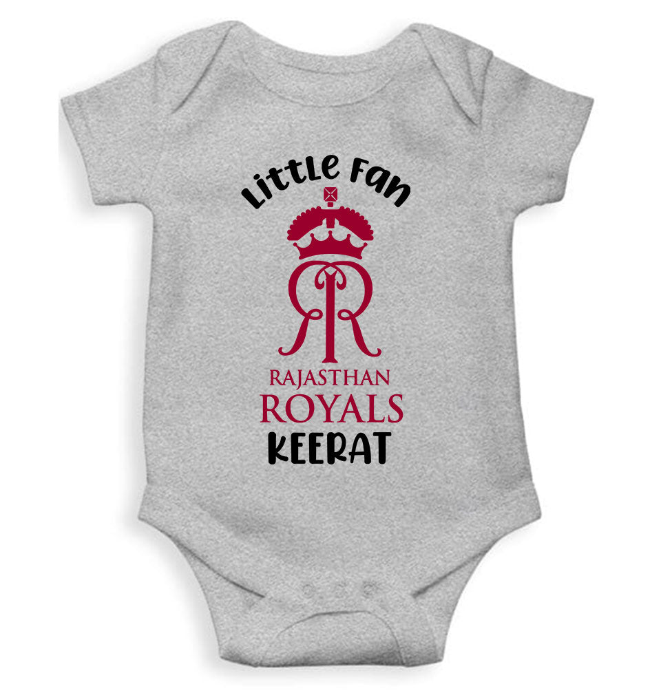 Custom Name IPL RR Rajasthan Royals Little Fan Rompers for Baby Girl- KidsFashionVilla