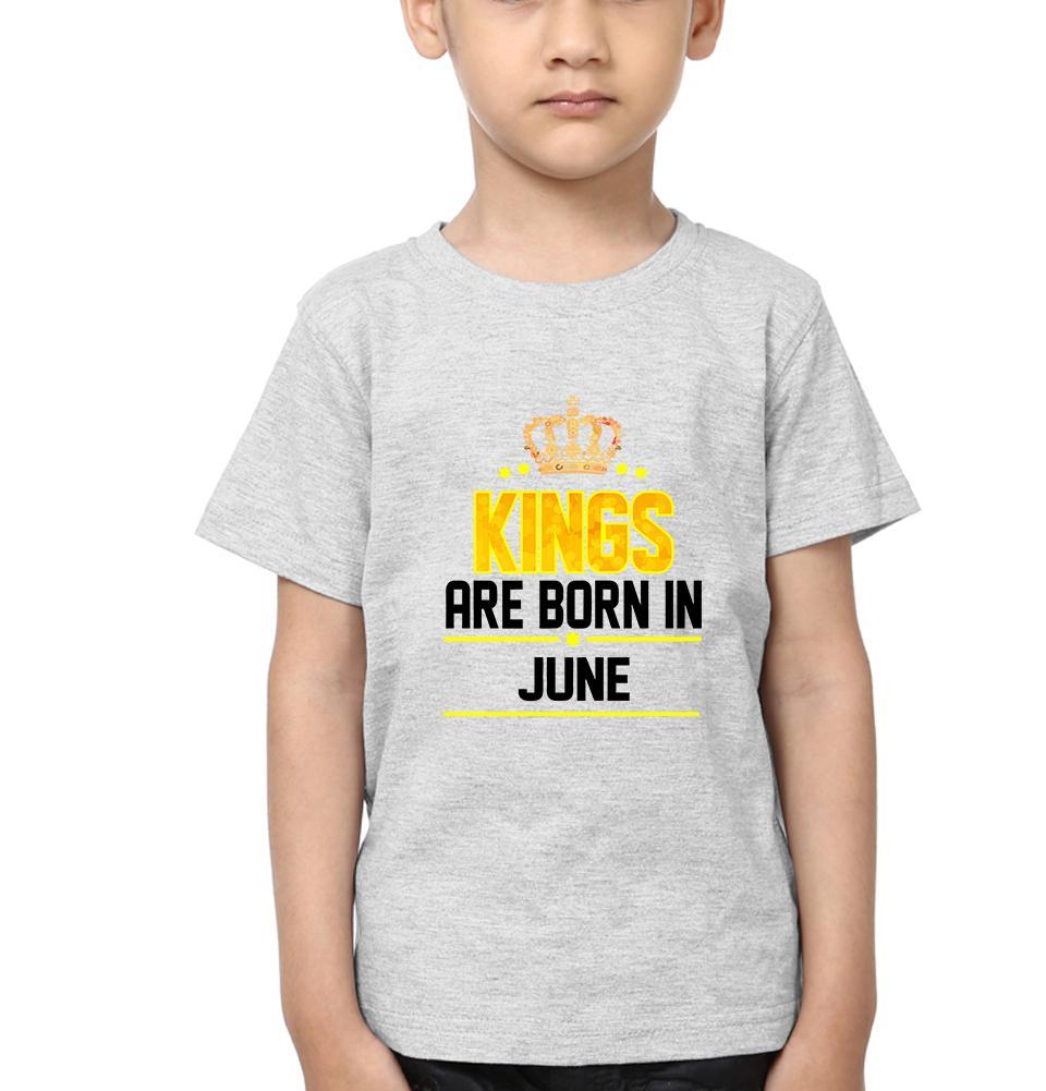 Kings Are Born In June Half Sleeves T-Shirt for Boy-KidsFashionVilla