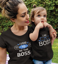 Load image into Gallery viewer, I Used To Be Boss &amp; I Am Boss Mother and Son Matching T-Shirt- KidsFashionVilla
