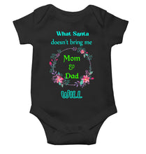 Load image into Gallery viewer, What Santa Does Not Bring Me Mom &amp; Dad Will Christmas Rompers for Baby Boy- KidsFashionVilla
