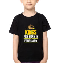 Load image into Gallery viewer, Kings Are Born In February Half Sleeves T-Shirt for Boys and Kids-KidsFashionVilla
