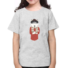 Load image into Gallery viewer, Hipster Wolf Half Sleeves T-Shirt For Girls -KidsFashionVilla

