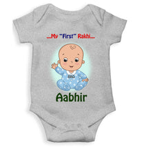 Load image into Gallery viewer, Custom Name My First Rakhi Rompers for Baby Boy- KidsFashionVilla
