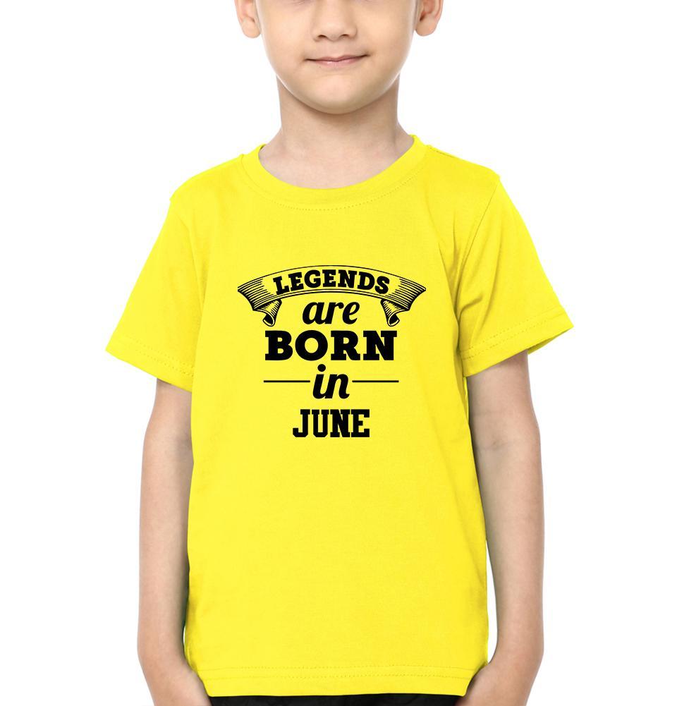 Legends are Born in June Half Sleeves T-Shirt for Boy-KidsFashionVilla