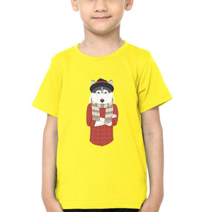 Hipster Wolf Half Sleeves T-Shirt for Boy-KidsFashionVilla