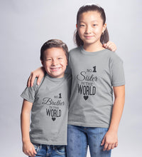 Load image into Gallery viewer, No1 Sister No1 Brother-Sister Kid Half Sleeves T-Shirts -KidsFashionVilla
