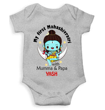 Load image into Gallery viewer, Custom Name Mahashivratri With Mumma &amp; Papa Rompers for Baby Boy- KidsFashionVilla
