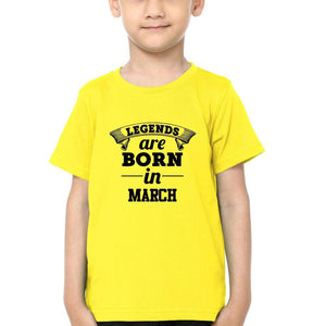 Legends are Born in March Half Sleeves T-Shirt for Boy-KidsFashionVilla