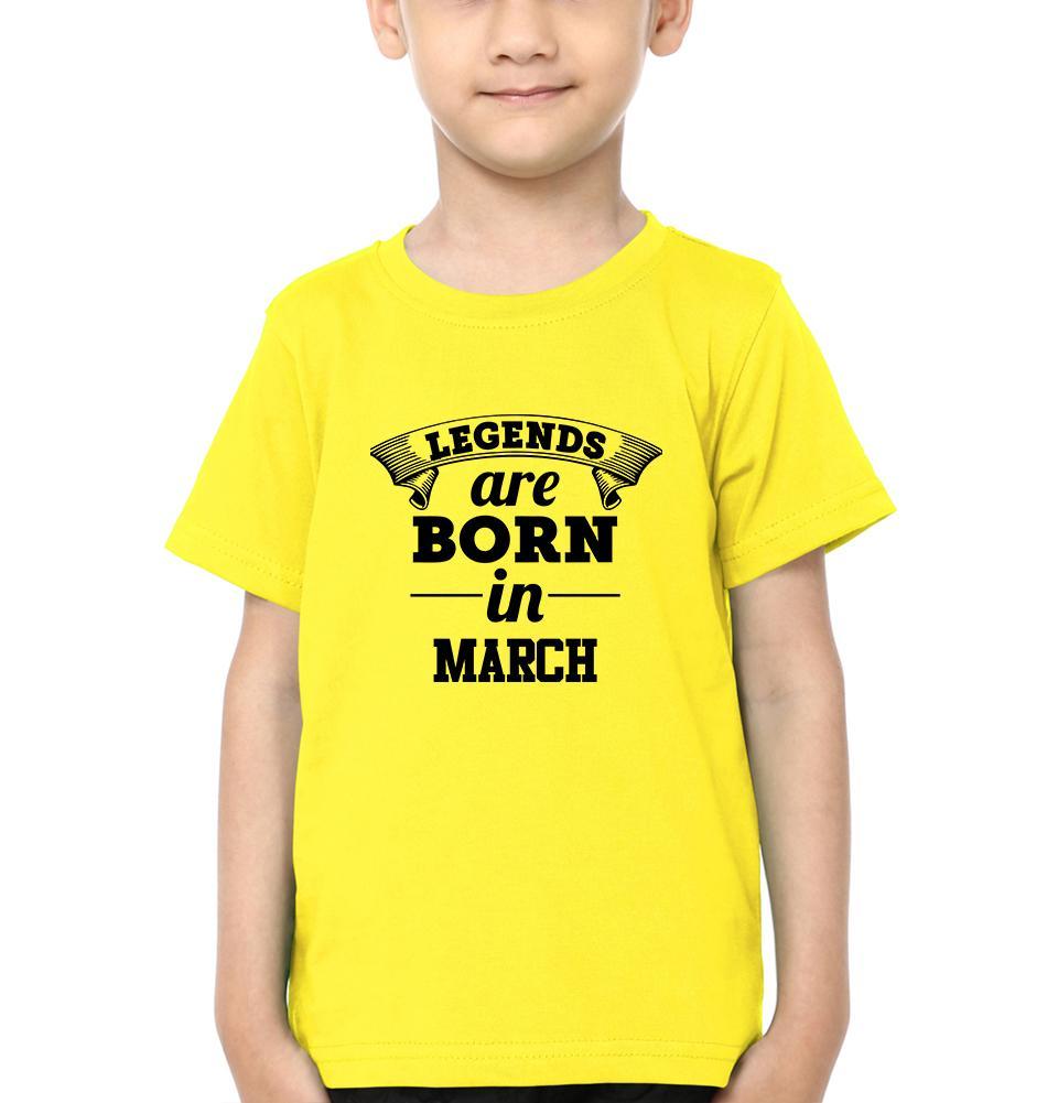 Legends are Born in March Half Sleeves T-Shirt for Boy-KidsFashionVilla