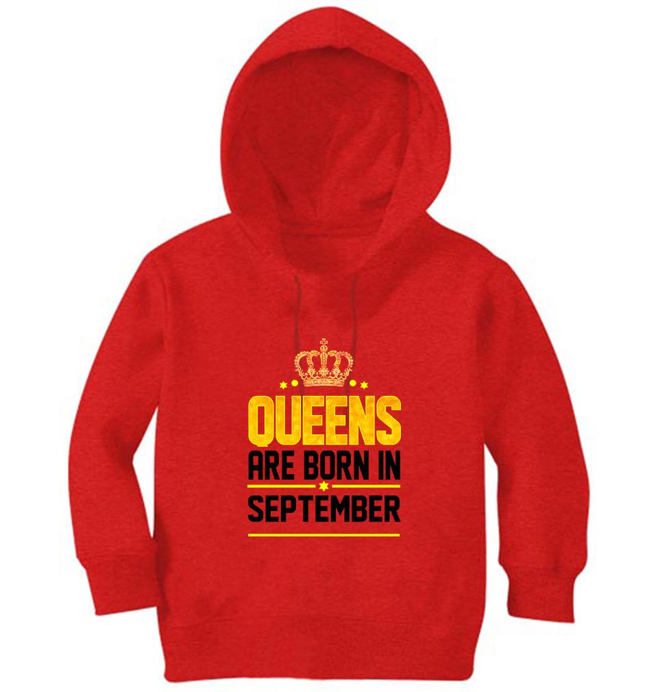 Queens Are Born In September Girl Hoodies-KidsFashionVilla