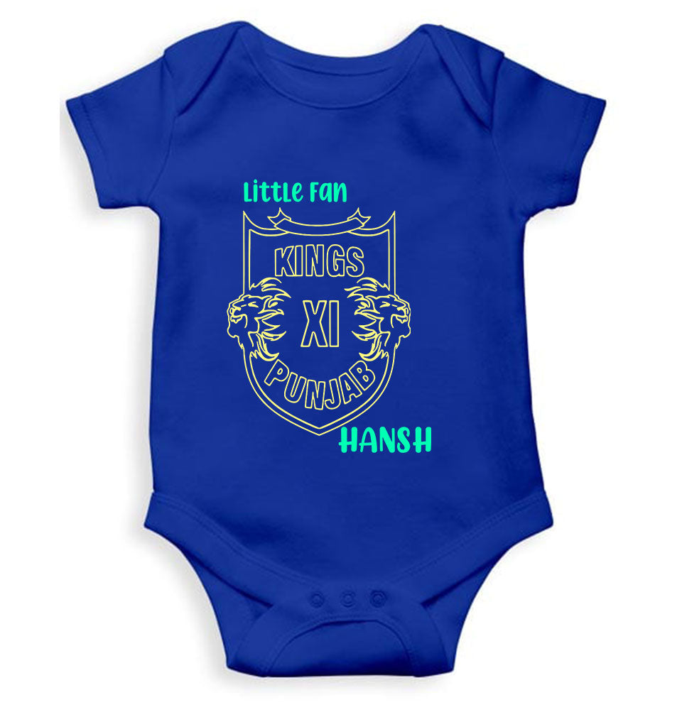 Custom Name IPL PBKS Punjab Super Kings Little Fan Rompers for Baby Boy- KidsFashionVilla