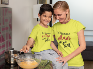 Favourite Villian Mother And Son Yellow Matching T-Shirt- KidsFashionVilla