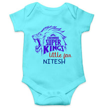 Load image into Gallery viewer, Custom Name IPL CSK Chennai Super Kings Little Fan Rompers for Baby Boy- KidsFashionVilla
