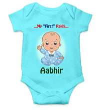 Load image into Gallery viewer, Custom Name My First Rakhi Rompers for Baby Boy- KidsFashionVilla
