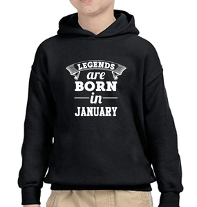 Legends are Born in January Boy Hoodies-KidsFashionVilla