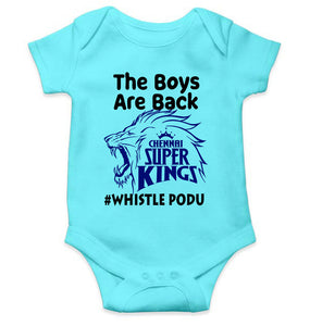 The Boys Are Back Whistle Podu IPL CSK Chennai Super Kings Rompers for Baby Boy- KidsFashionVilla