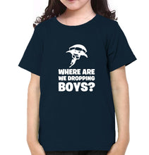 Load image into Gallery viewer, PUBG Where Are We Dropping Boys Half Sleeves T-Shirt For Girls -KidsFashionVilla

