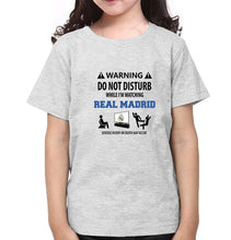 Load image into Gallery viewer, Warning Real Madrid Half Sleeves T-Shirt For Girls -KidsFashionVilla
