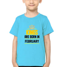 Load image into Gallery viewer, Kings Are Born In February Half Sleeves T-Shirt for Boy-KidsFashionVilla
