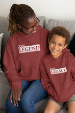 Load image into Gallery viewer, The Legend Mother And Son Red Matching Hoodies- KidsFashionVilla
