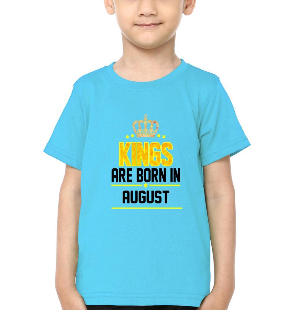 Kings Are Born In August Half Sleeves T-Shirt for Boy-KidsFashionVilla