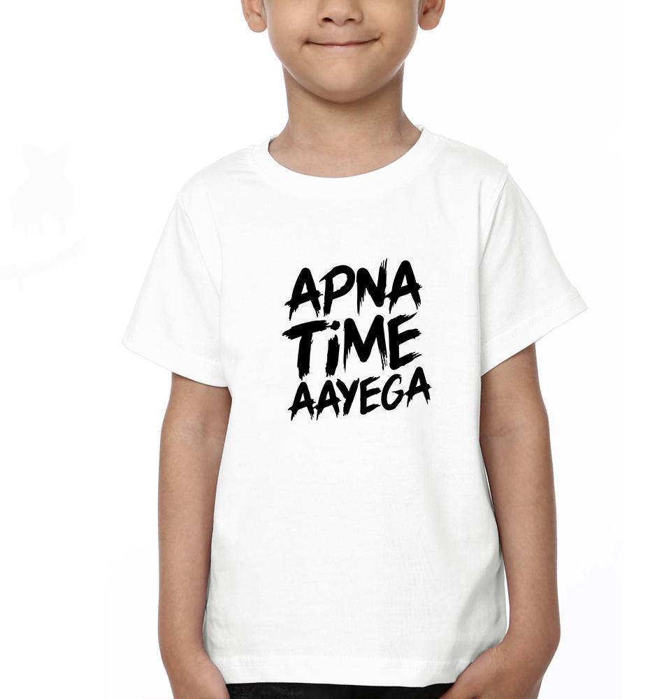 Apna Time Aayega Half Sleeves T-Shirt for Boy-KidsFashionVilla