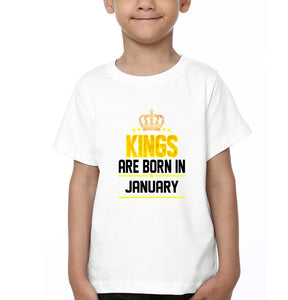 Kings Are Born In January Half Sleeves T-Shirt for Boy-KidsFashionVilla