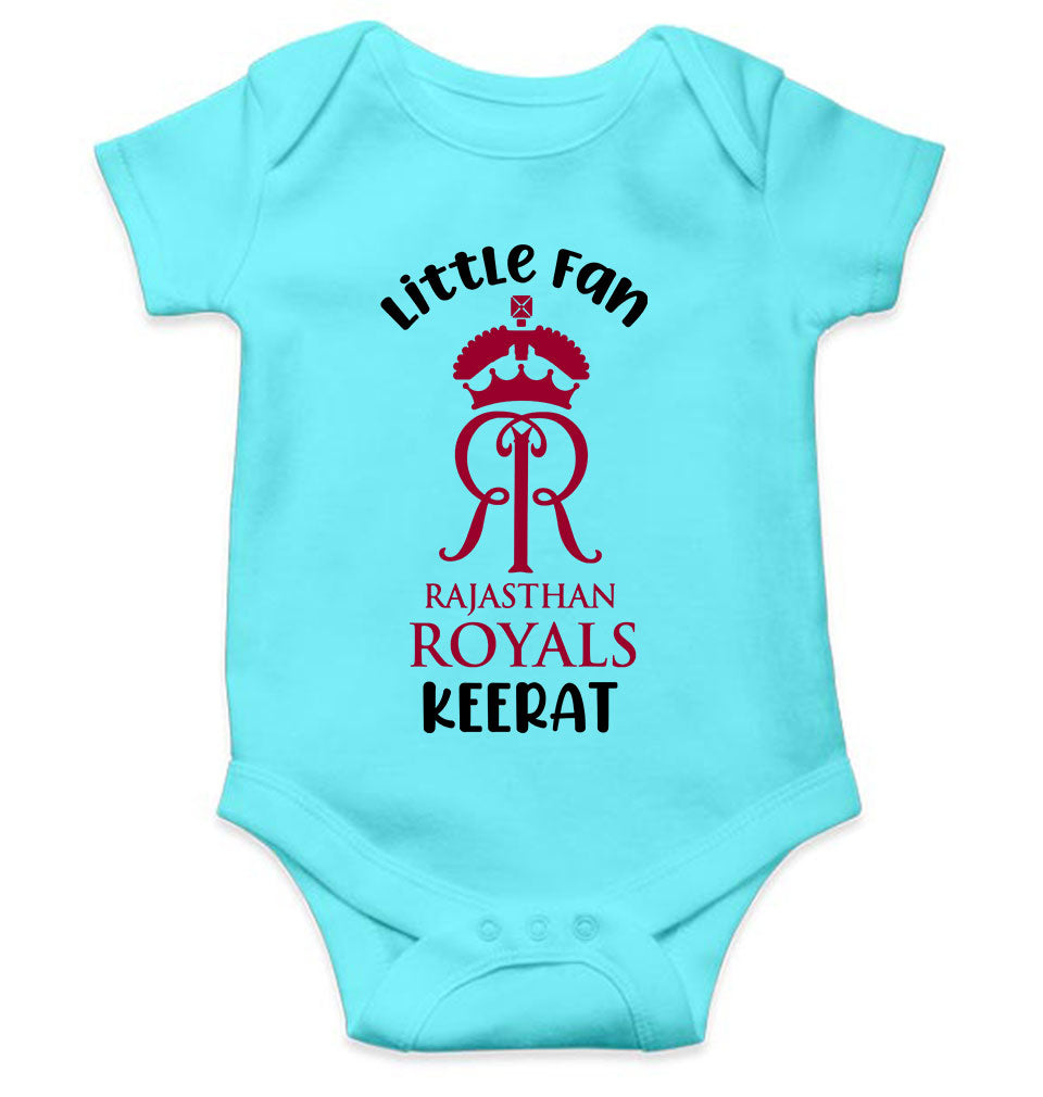 Custom Name IPL RR Rajasthan Royals Little Fan Rompers for Baby Girl- KidsFashionVilla