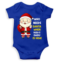 Load image into Gallery viewer, Customized Name Santa Dadu Is Here Christmas Rompers for Baby Boy- KidsFashionVilla
