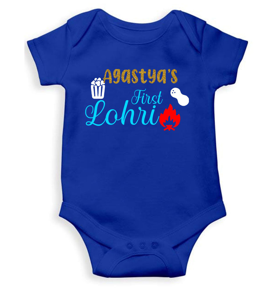 Custom Baby Name First Lohri Rompers for Baby Girl- KidsFashionVilla